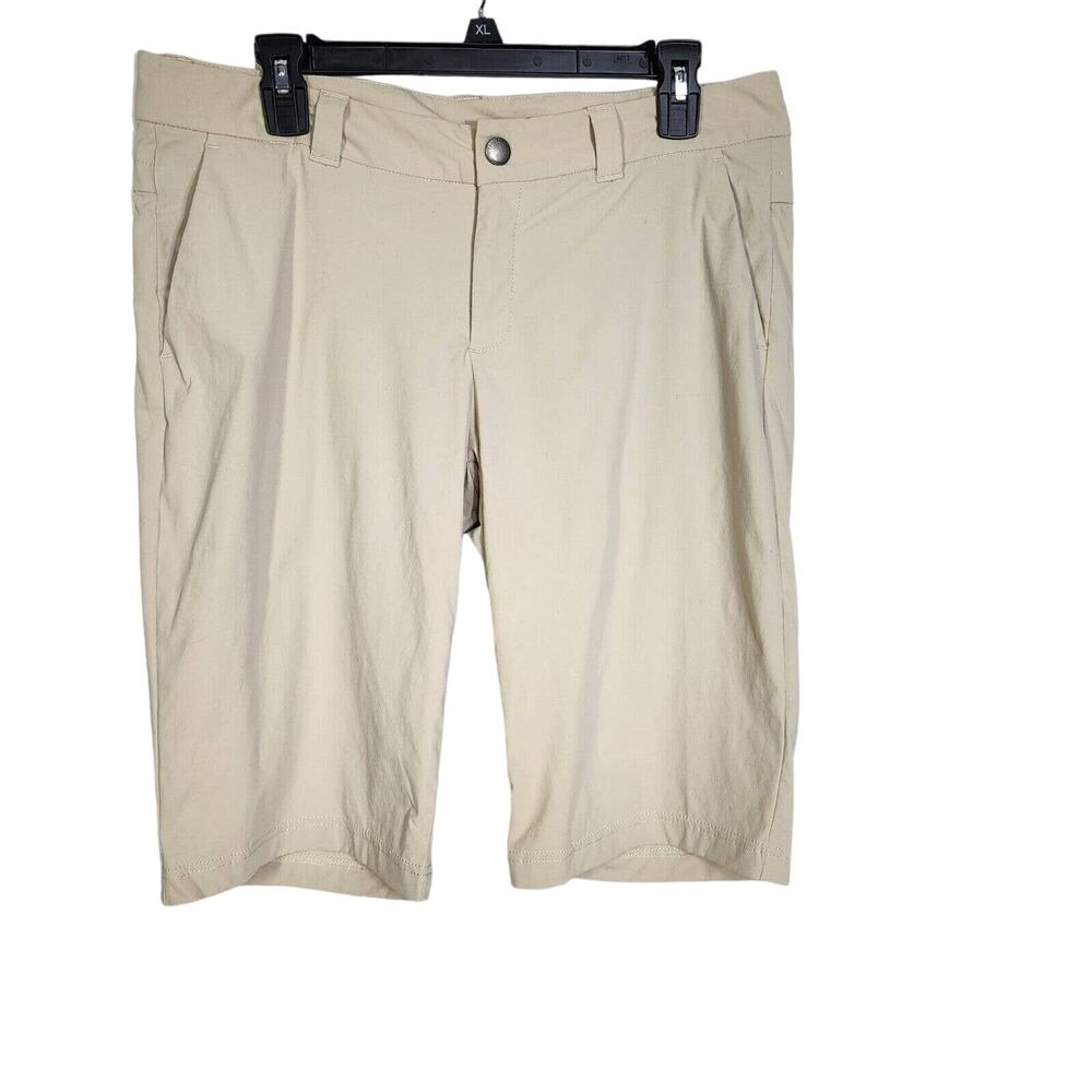 Eddie Bauer Women Travex Shorts Sz T10 Beige Bermuda Hiking 12.5 Inseam Outdoor